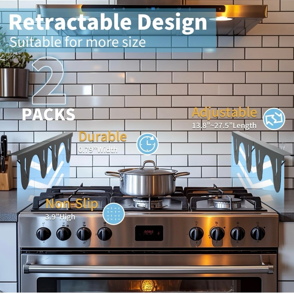Adjustable Stove Gap Covers - 2 Pack